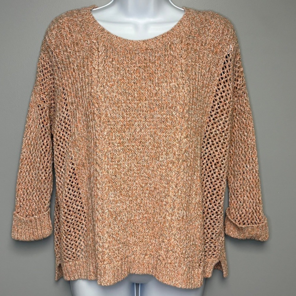 Madewell Plaza Pink Cable Open Knit Cozy Relaxed Fit‎ Sweater Womens Sz M